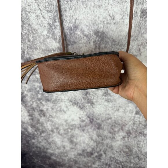 Boho Faux Leather Purse Women S Brown laser cut Crossbody Shoulder Bag Tassel - Picture 3 of 12